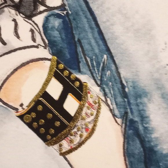 NEW Canvas "coffee" print, mounted in gold frame 16X12 - Picture 3 of 4